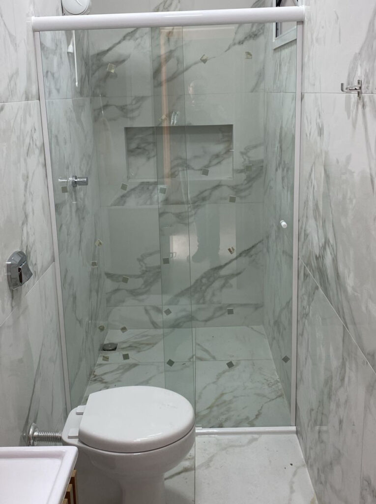 box padrÃo de correr 1 folha fixa e 1 mÓvel